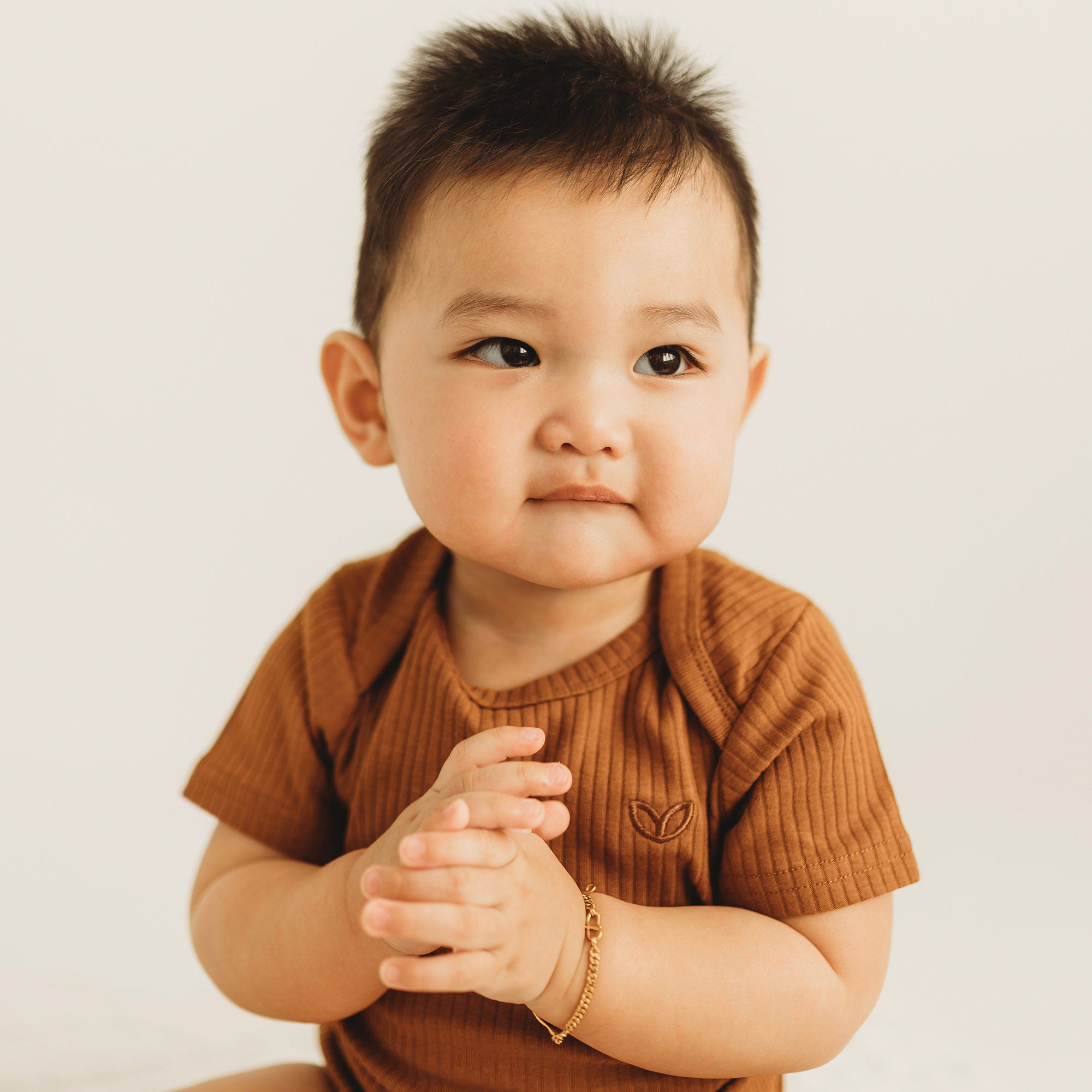 Weeboth® | Organic Cotton Classic Short Sleeve Onesie - Toffee