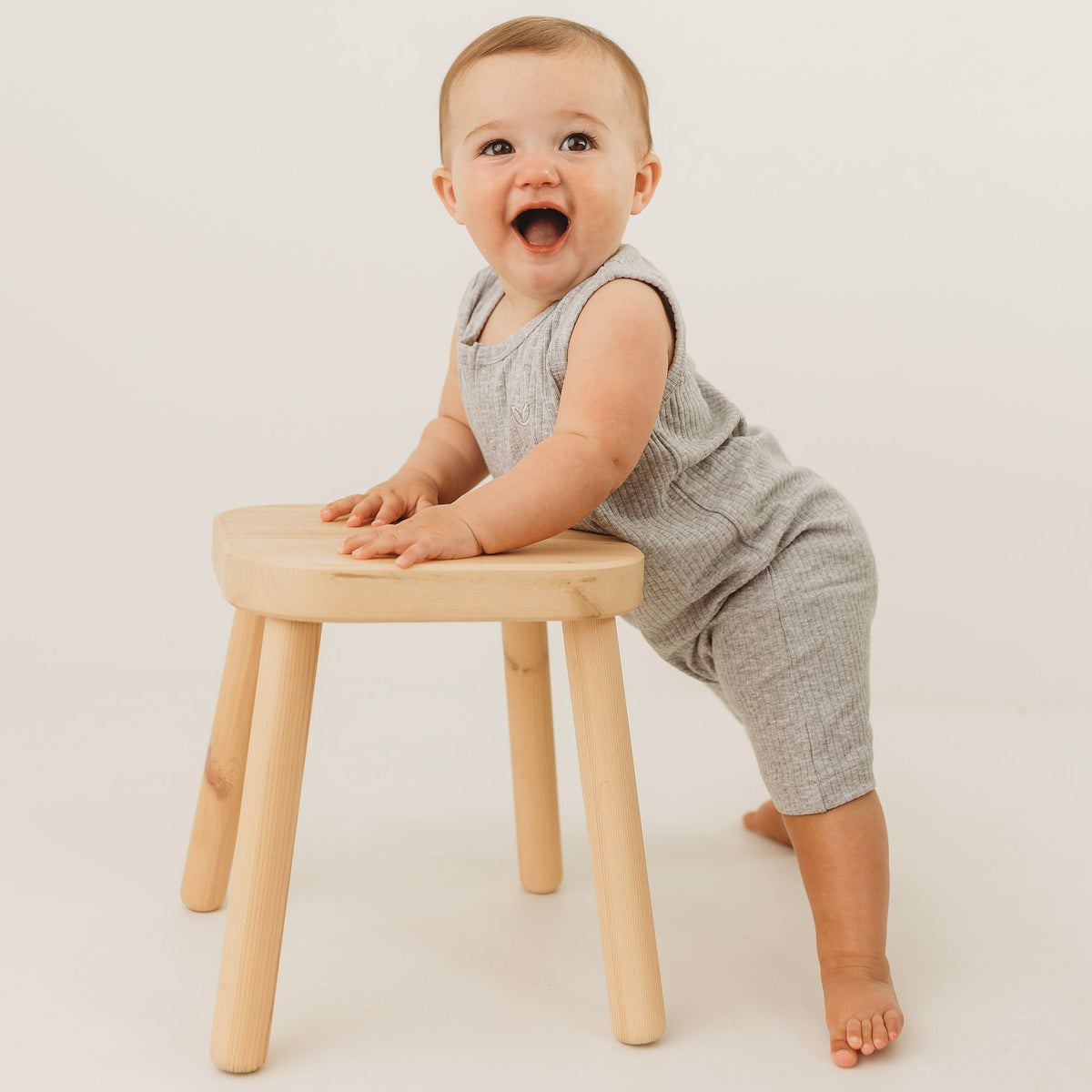 Weeboth® | Organic Cotton Baby & Toddler Romper - Heather Grey