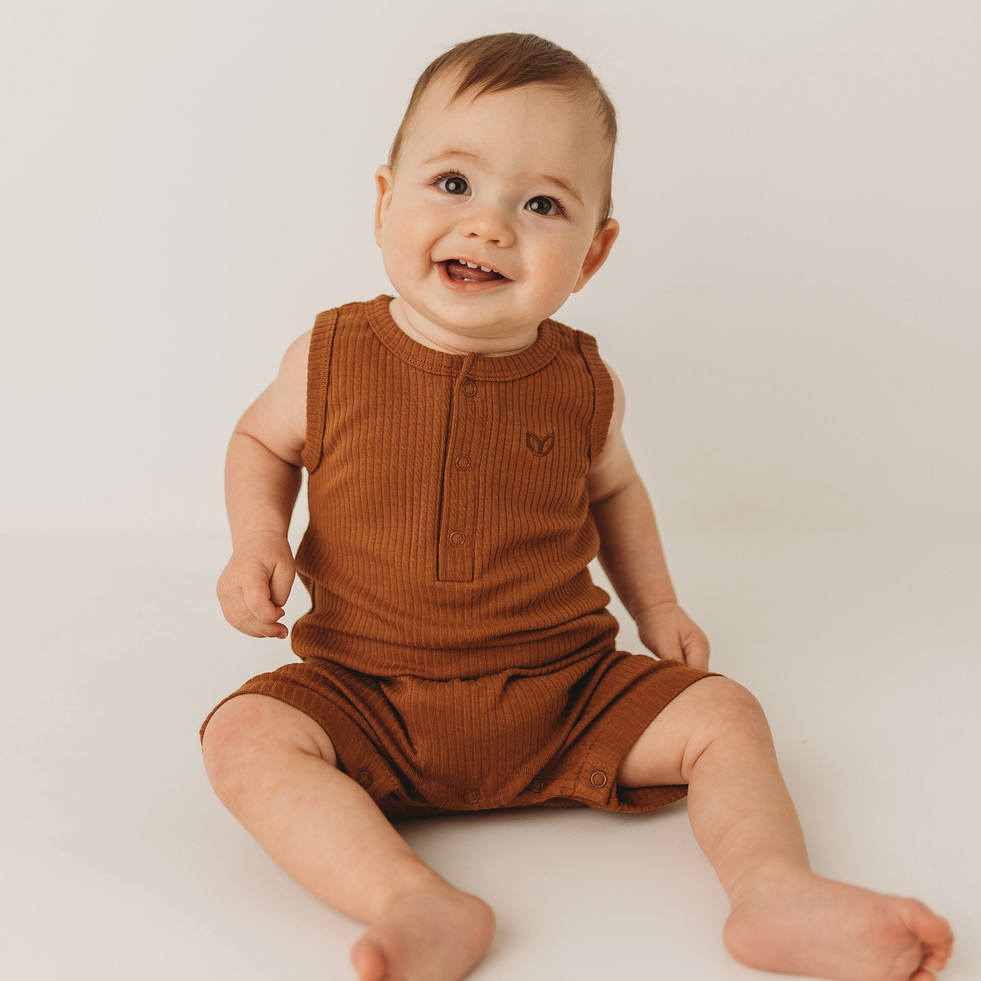 Weeboth® | Organic Cotton Baby & Toddler Romper - Toffee